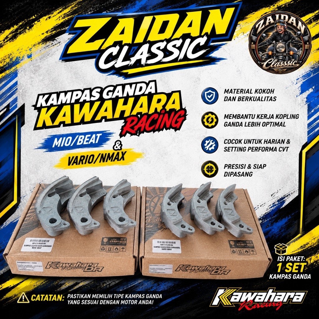 3 ชิ้น DOUBLE CLASSES สําหรับ MIO/BEAT VARIO KAWAHARA RACING