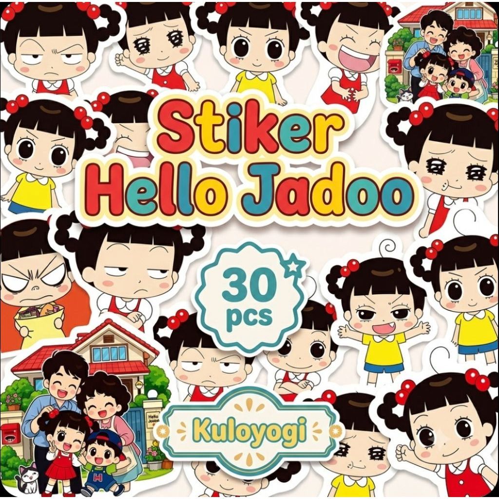 สติ๊กเกอร์ Hello Jadoo Aesthetic 30 ชิ้น วัสดุ Chromo สติ๊กเกอร์ Jadoo Choi