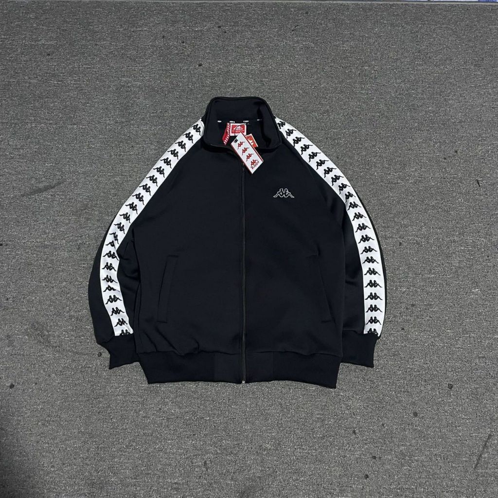 KAPPA44 TRACKTOP JACKET สีดํา WDD สีขาว