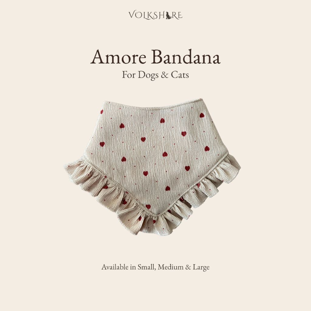 Amore Bandana | ผ้าโพกหัวสุนัข | ผ้าโพกหัวแมว | ผ้าโพกหัวสัตว์เลี้ยง