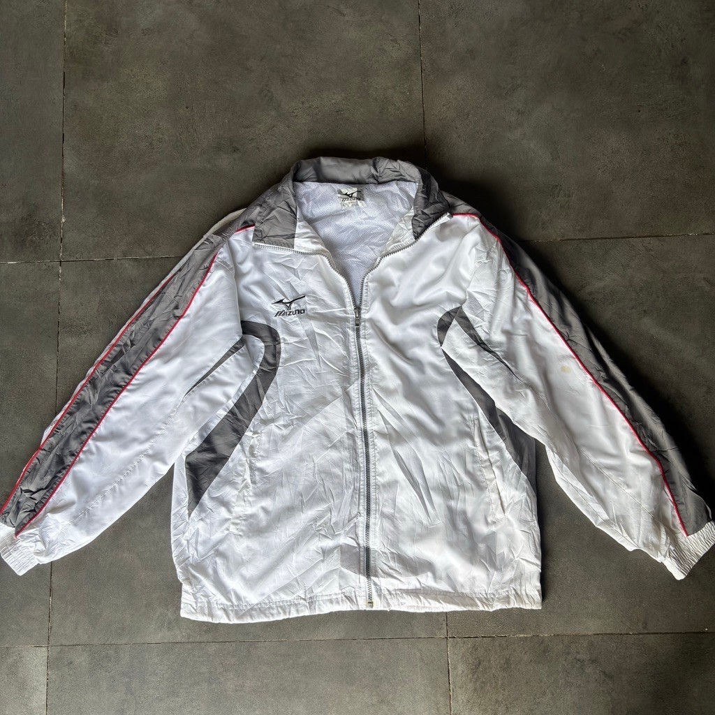 Mizuno White Tracktop Jacket Man