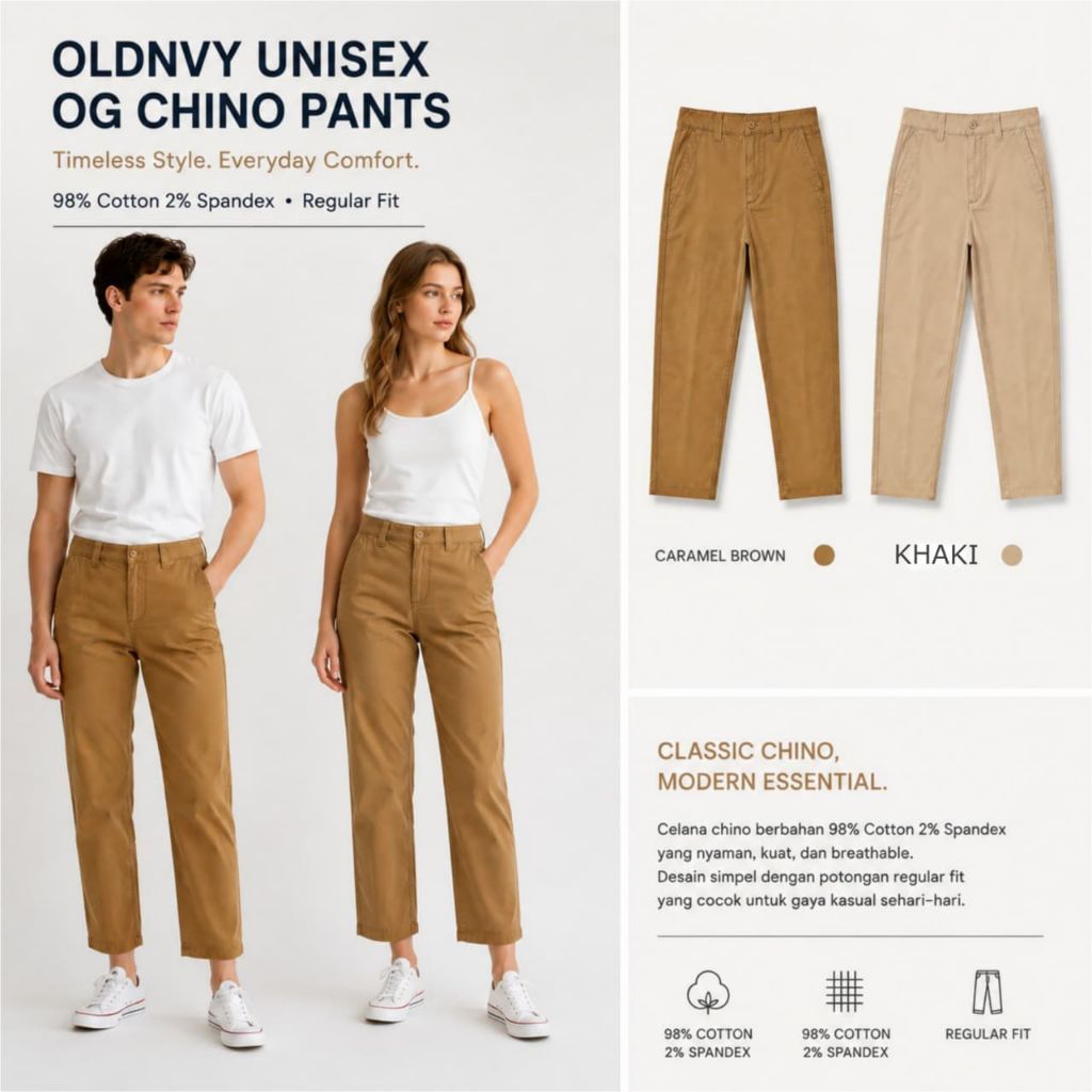 OLDNVY กางเกง OG Chino ทุกเพศ/กางเกงชิโนทุกเพศแบรนด์ล่าสุด