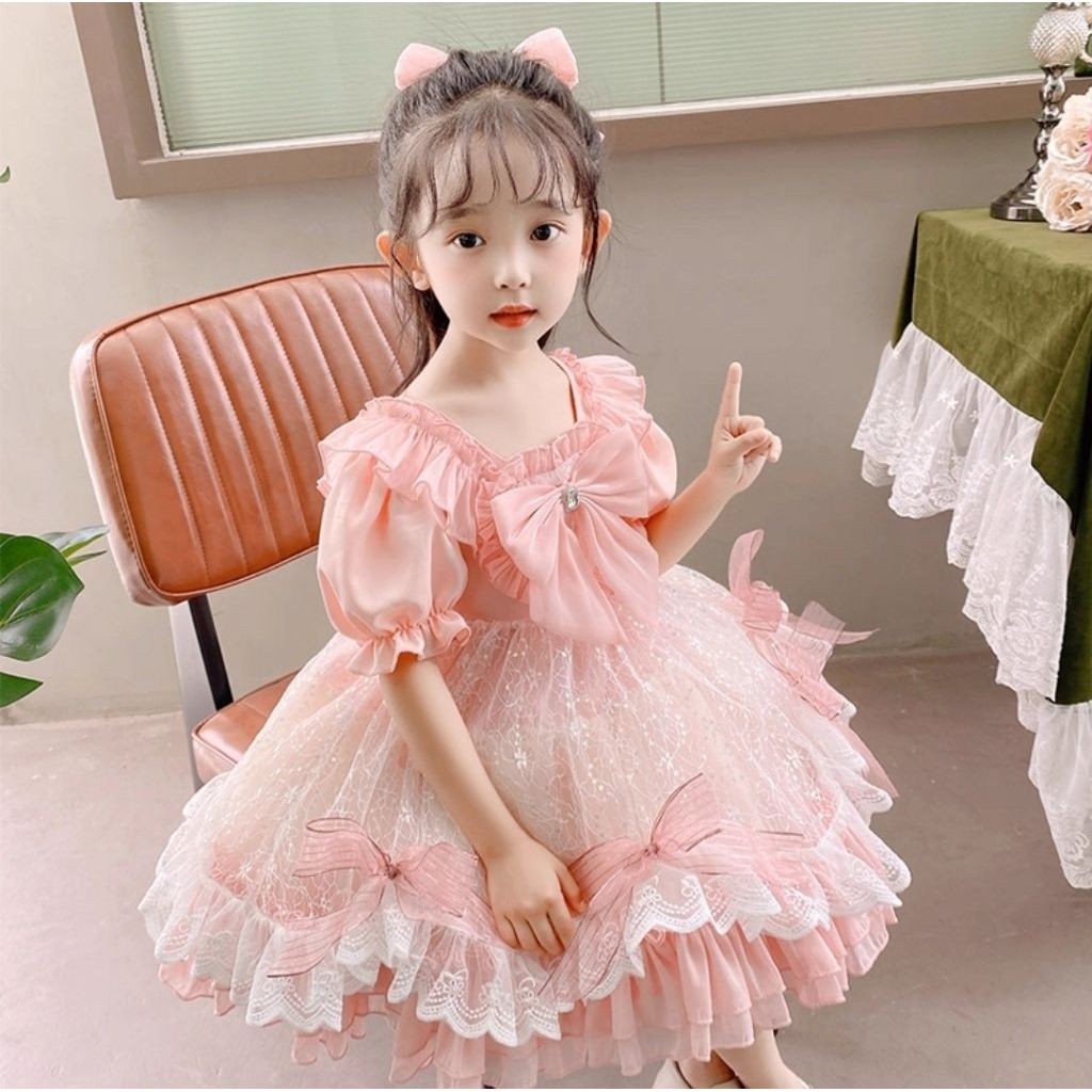 AGE 6/7TH & 8TH D874-YNBAG DRESS MOLITA PEACH