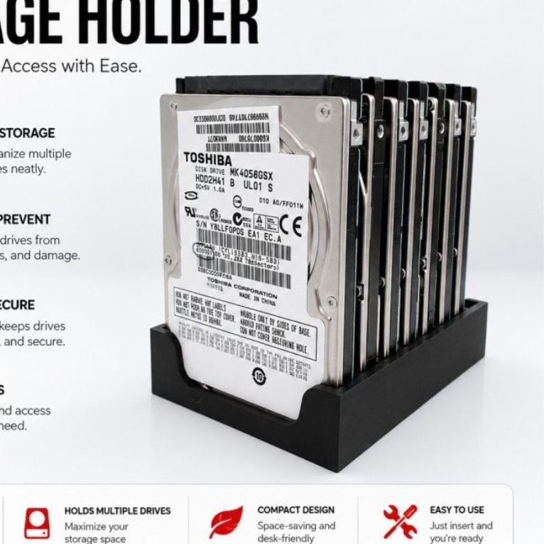 ที่เก็บ HDD Hard Disk Rack / Hard Disk Rack 2.5 INCH HDD Holder & SSD MULTI-SLOT Storage ORGANIZER R