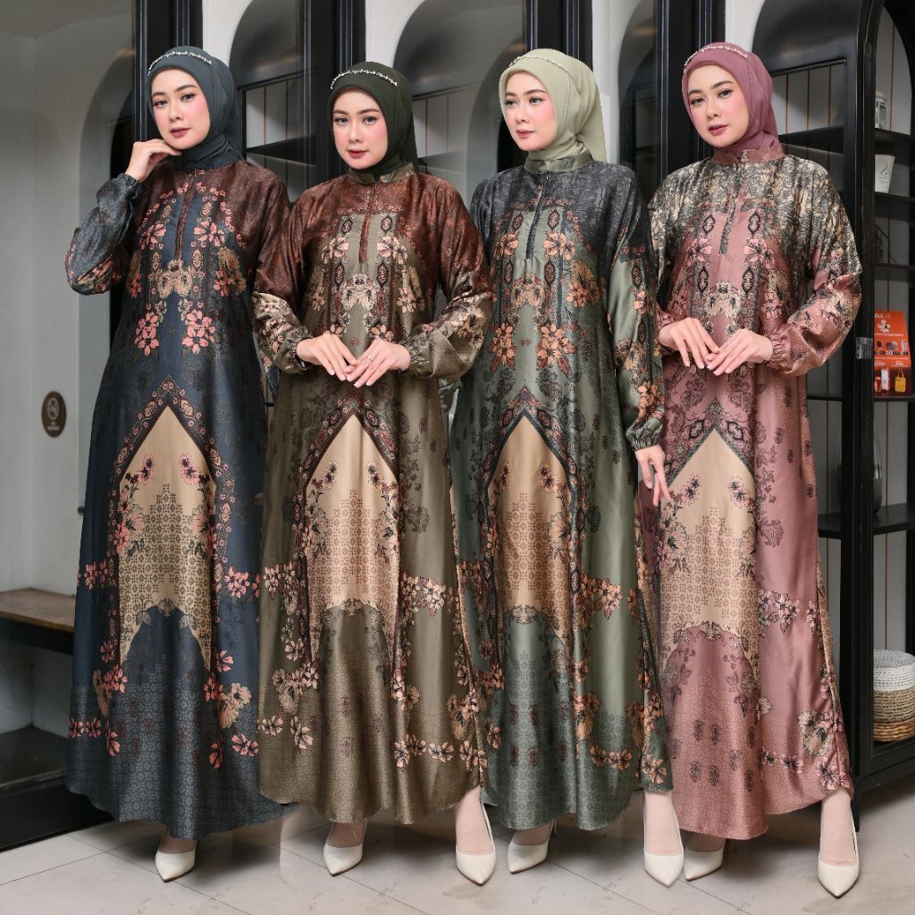 RATTNA DRESS PREMIUM SILK SATIN GAMIS ใหม่ล่าสุด GAMIS STARLA MOTIF GAMIS MAXMARA PREMIUM GAMIS