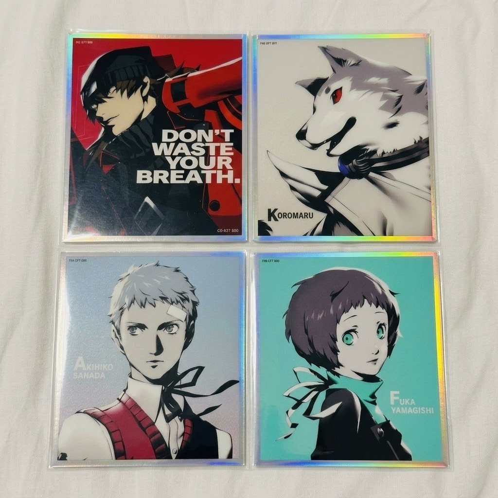 Persona 3 KAYOU limited Overseas Shikishi (Art Board) – Akihiko sanada, Koromaru, Sinjiro Aragaki, F