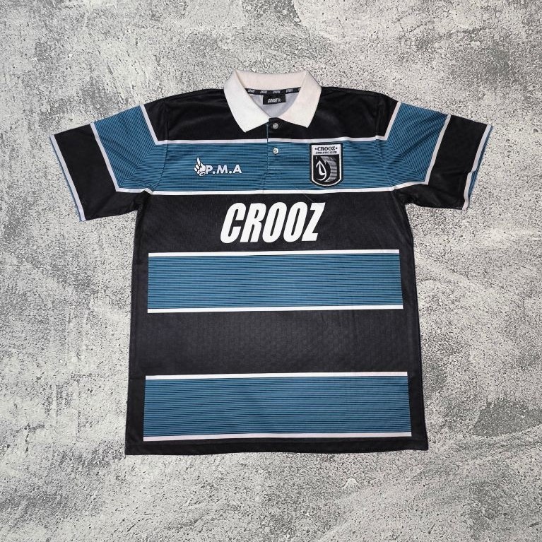 Crooz PMA Jersey Prussian Blue & Black Stripes