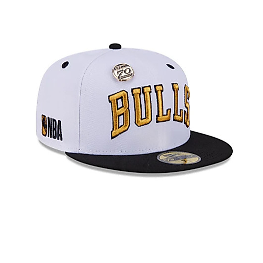 NEW ERA 59FIFTY DAY CHICAGO BULLS WHITE 59FIFTY CAP 60571930 ต้นฉบับใหม่ BNWT