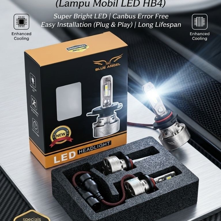 HB4 HB3 H4 ไฟ LED รถยนต์ Blue Angel ไฟหน้า LED พร้อมการระบายความร้อนที่เพิ่มขึ้น