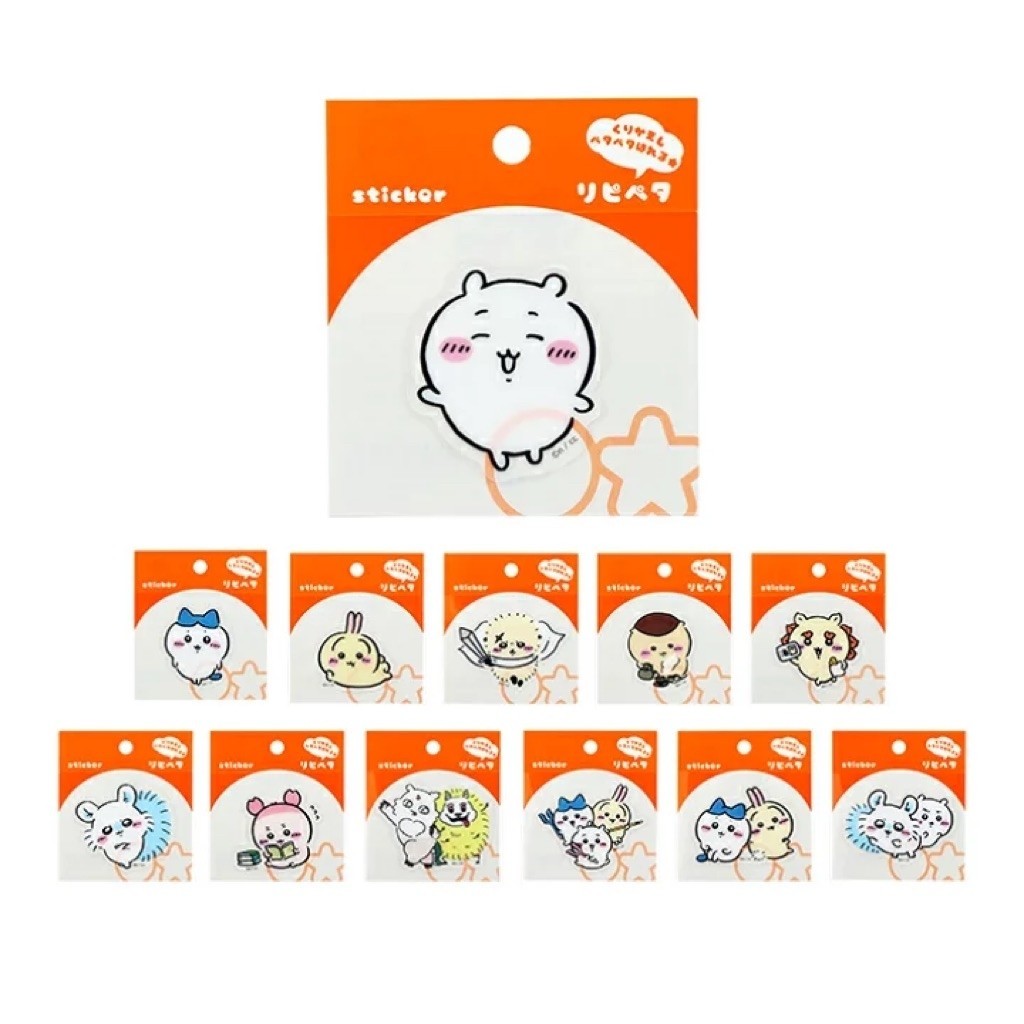 Chikawa Sun เครื่องเขียนสติกเกอร์แบบใช้ซ้ําได้ Momonga Hachiware Usagi