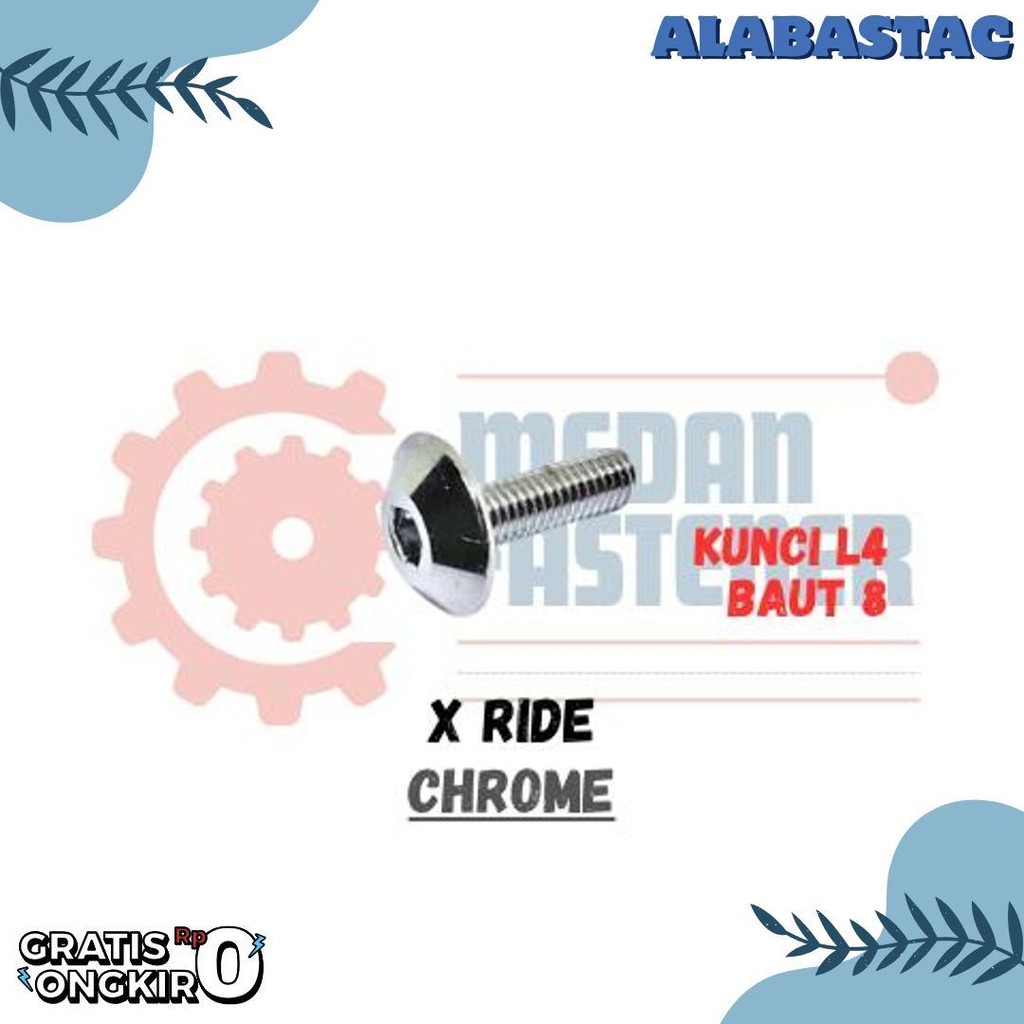 ถึง 70% Bolt L ฝาครอบ X Ride M5 ร่ม 5 มม. Chrome Xride Yamaha L4 Bolt 8 5X14
