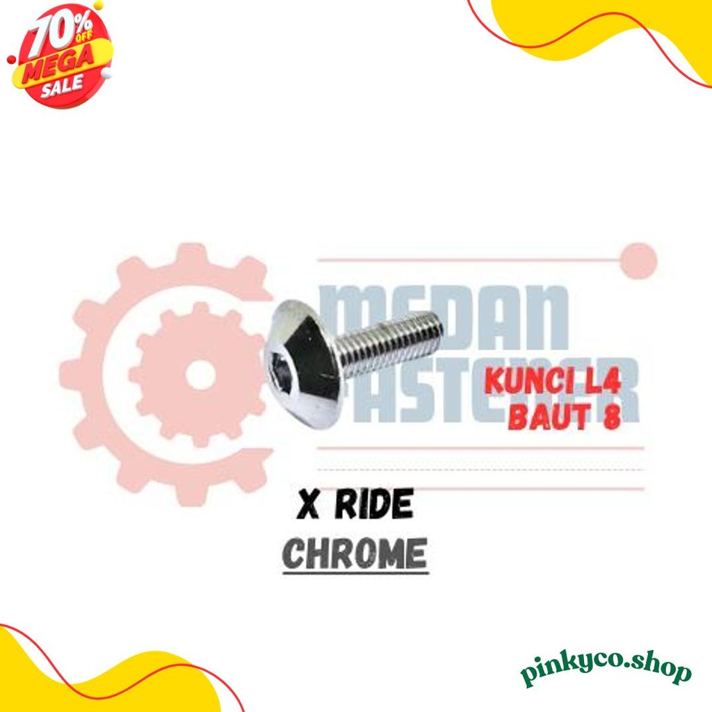 ถึง 70% Bolt L ฝาครอบ X Ride M5 ร่ม 5 มม. Chrome Xride Yamaha L4 Bolt 8 5X14