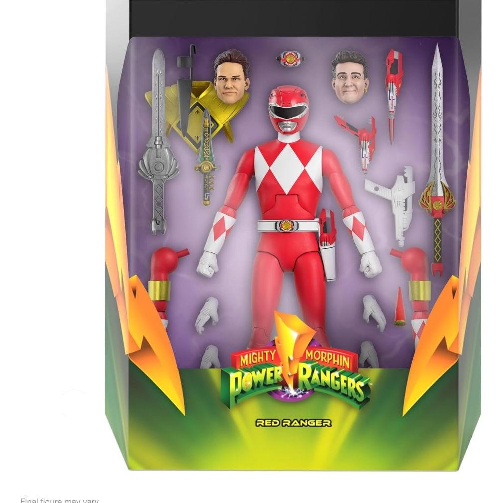 ULTIMASI SUPER7! MIGHTY MORPHIN POWER RANGERS RED RANGER - 17.8 CM POWER RANGERS ACTIONFIGUR MIT ZUB