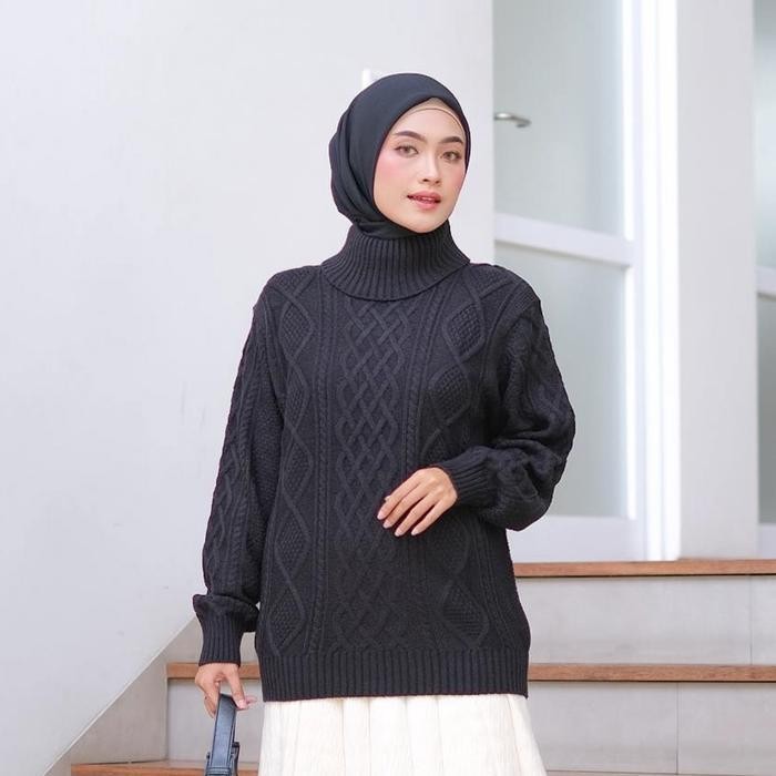 PFS Medina เสื้อถักคอเต่าหนาระดับพรีเมียมสําหรับผู้หญิง