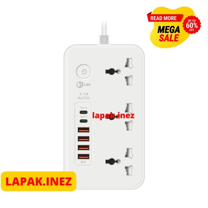 SMART STOP CONTACT 3 SOCKET 2 SLOT TYPE C 4 BY INEZ COLLECTION