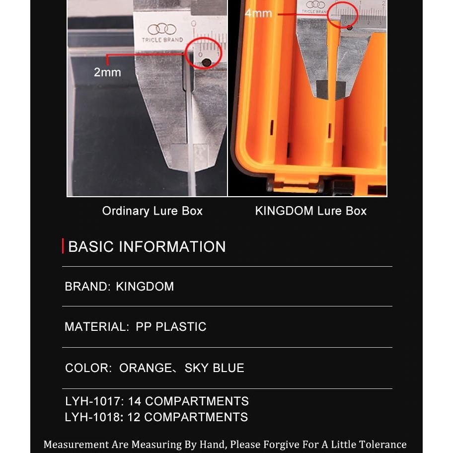 Metal Jig Bait Box 14 Slots 2 Sides Fishing Lure Hook Box Kingdom Ke-72