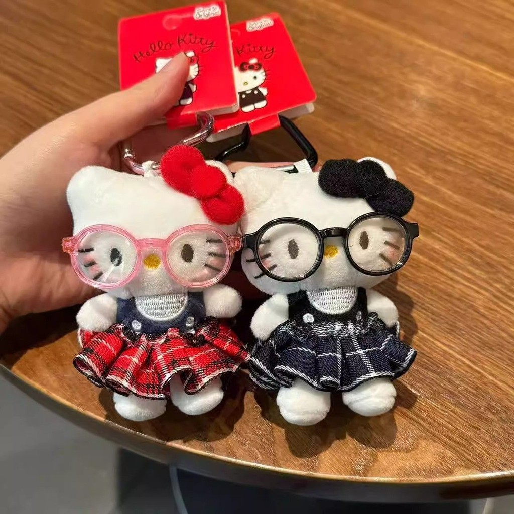 GANTUNGAN Cute kitty Glasses Girl Doll Bag Hanger