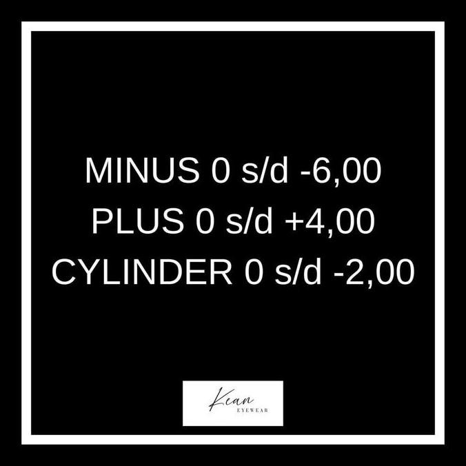 DV47 }} เลนส์สี MINUS 0 TO -6.00 PLUS 0 ถึง +4.00 CYL 0 ถึง -2.00