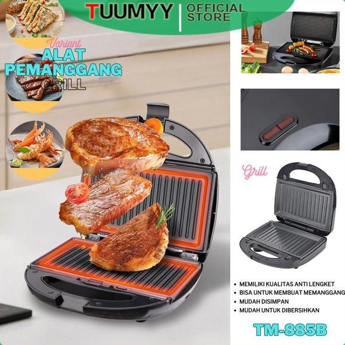 WAFFLE MAKER 2-LAYER WAFFLE TOASTER ELECTRIC SANDWICH GRILL TM-LV885-88 GS