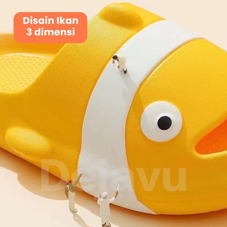 Kuke Dejavu รองเท้าแตะเด็กรองเท้าแตะเด็กผู้หญิง Nemo Fish Motif Shark รองเท้าแตะ Slop รองเท้าแตะ Hsn