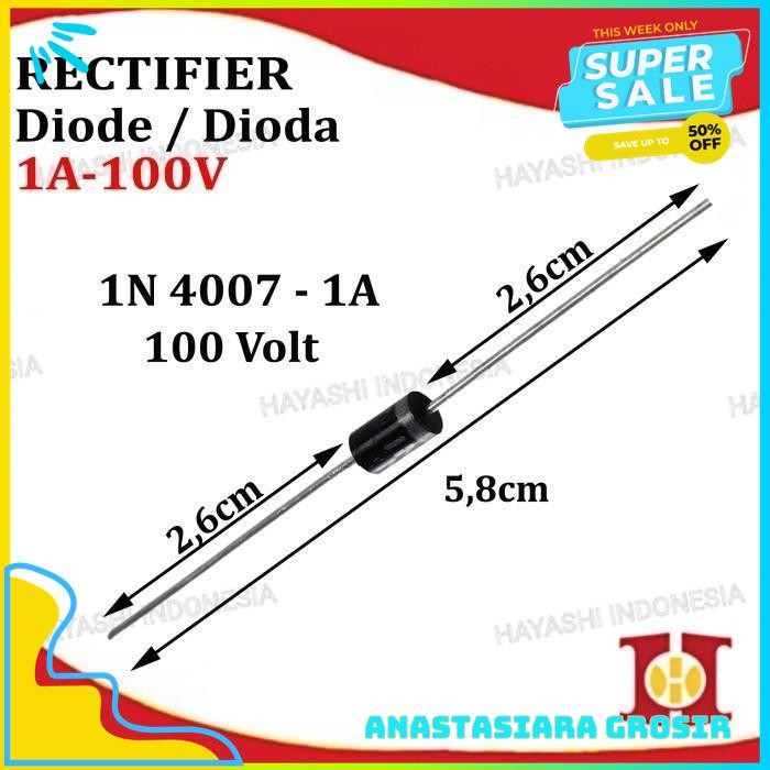 DIEDE DIODE RECTRIER DIP IN4007 1N4007 1N IN 4007 1A 10OV ผลิตภัณฑ์ที่ดีที่สุด