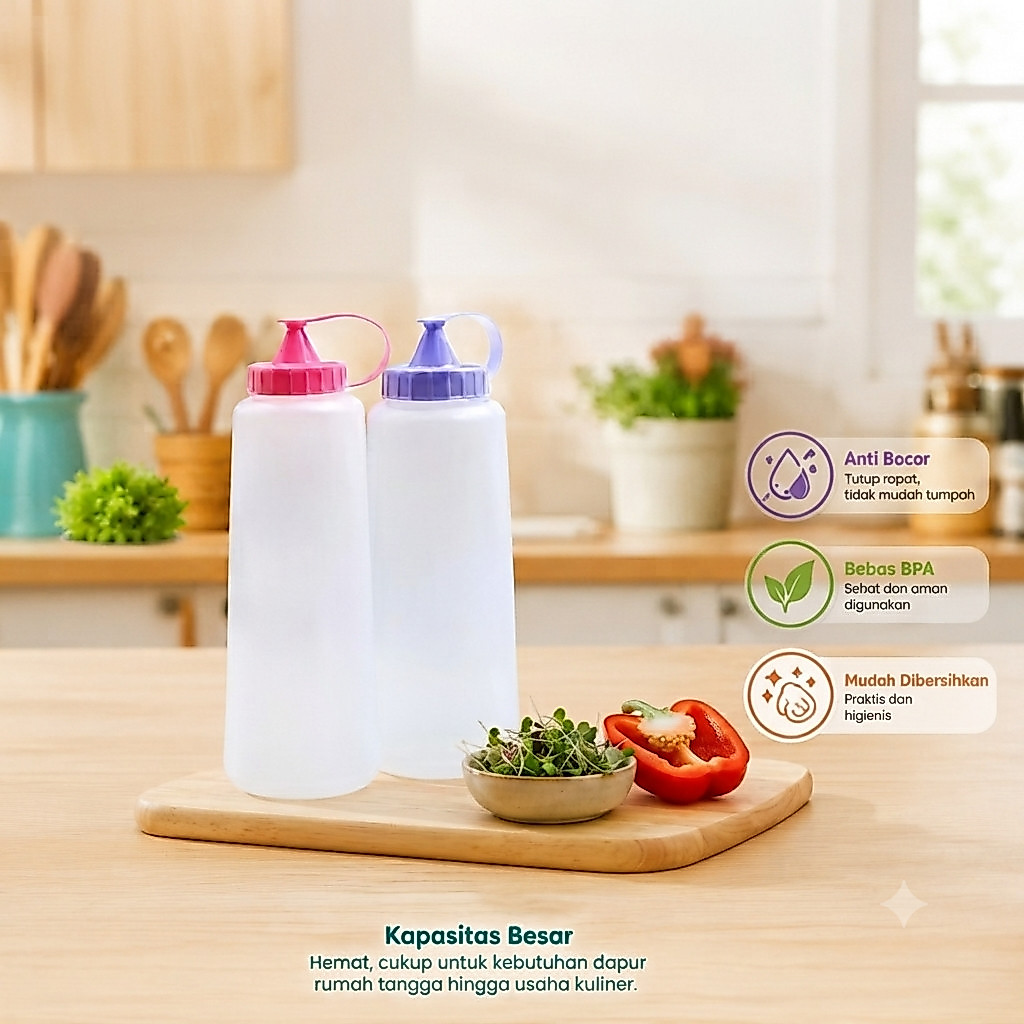 (FYA) ขวดซีอิ๊ว Vini 1000ml / ขวดซอส / ขวดซีอิ๊วพลาสติก 1000ml Biggy