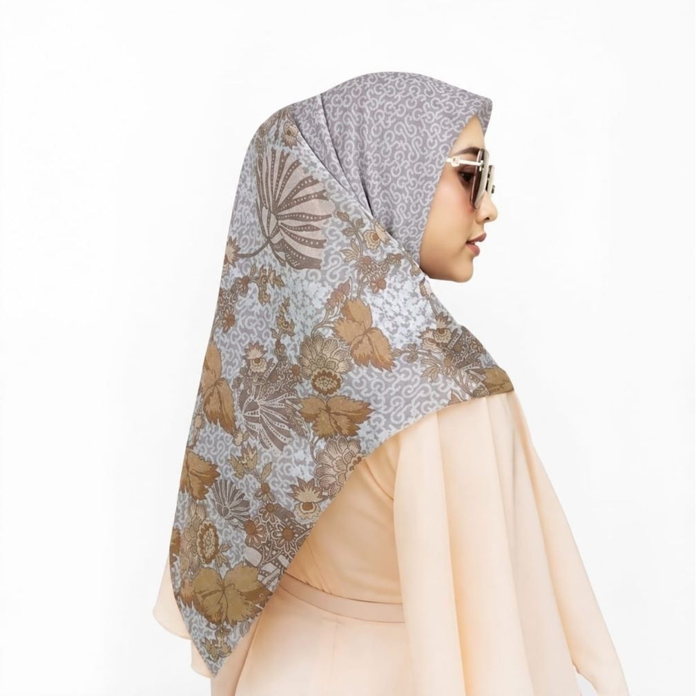 BIANII CREAM / PREMIUM VOAL HIJAB / WHOLESALE HIJAB / SQUARE HIJAB / PREMIUM MOTIF VOAL