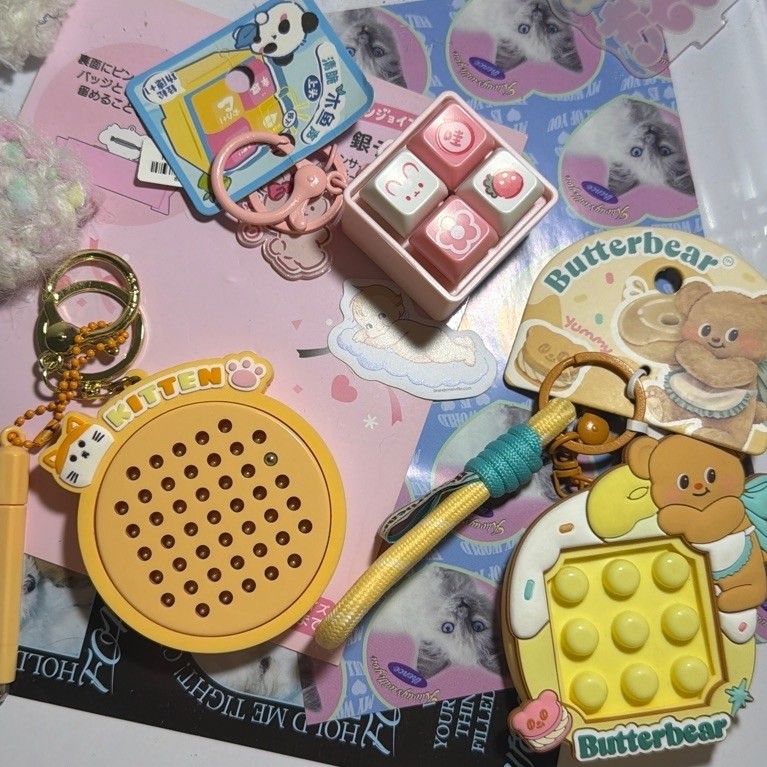 Asmr พวงกุญแจ clicker butterbear สนุก