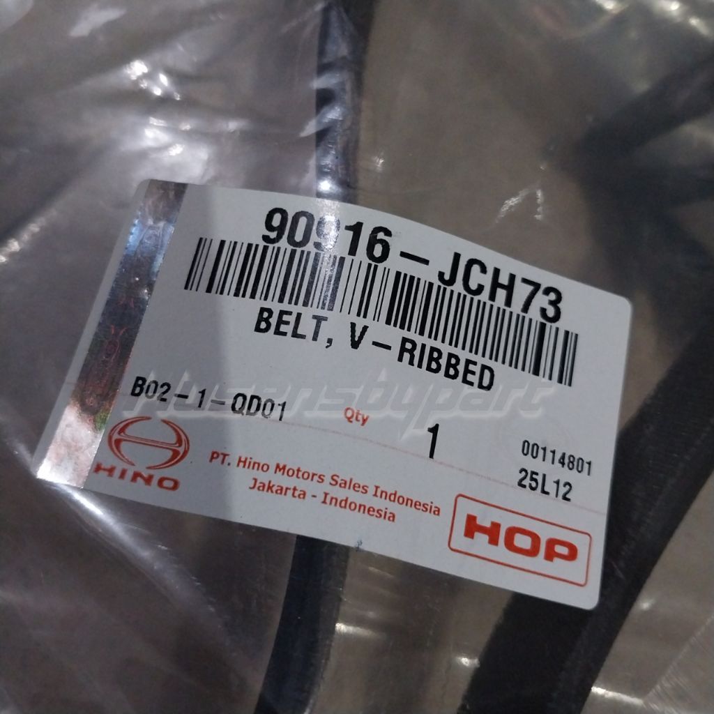 Dutro Euro 4 Van Belt/Fan Belt (2022 - Up) 90916 -JCH73 8PK1248 HOP ของแท้ PARTS