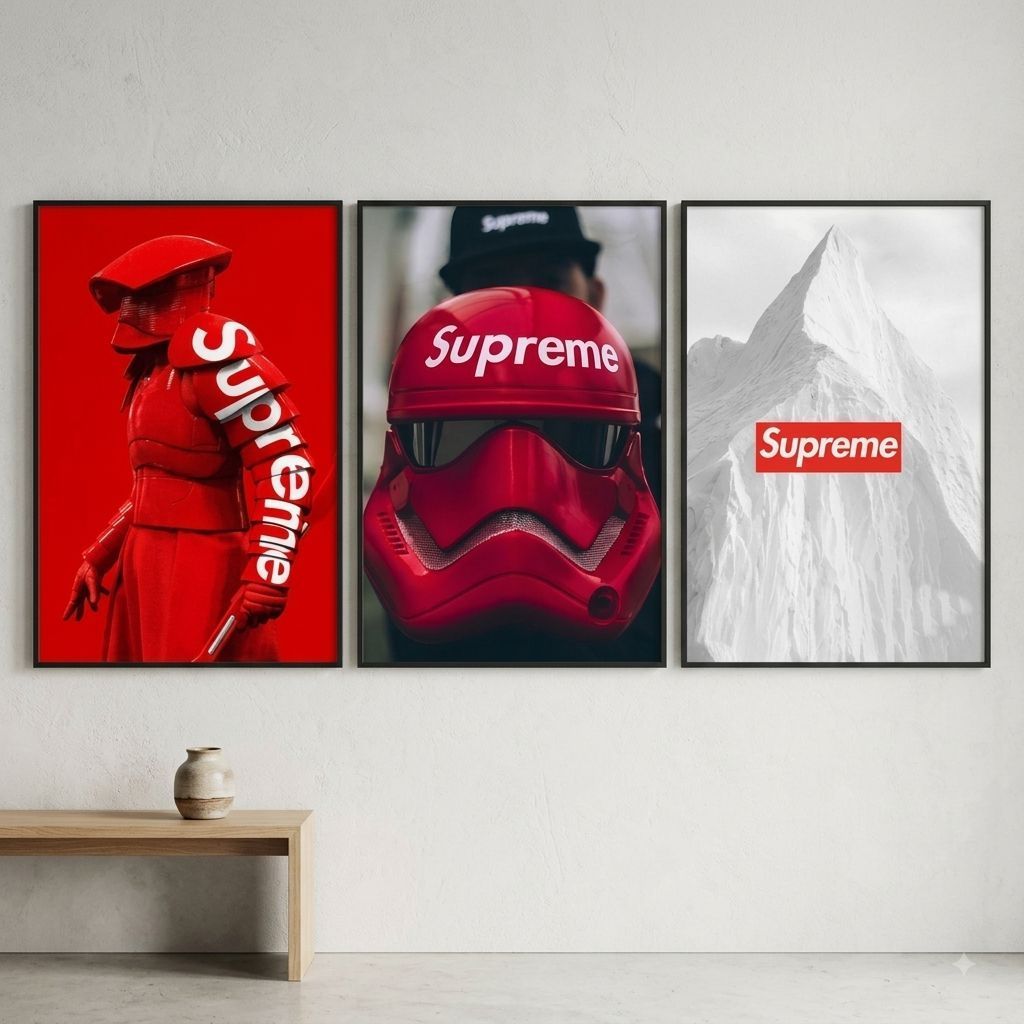 Aesthetic ผนังห้องนอน supreme brand Wall Poster ขนาดใหญ่ Display - ตกแต่ง
