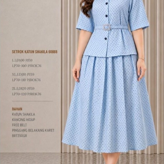 [Fz][L-2L]PLKADOT SKIRT SET-60387-89920-60888