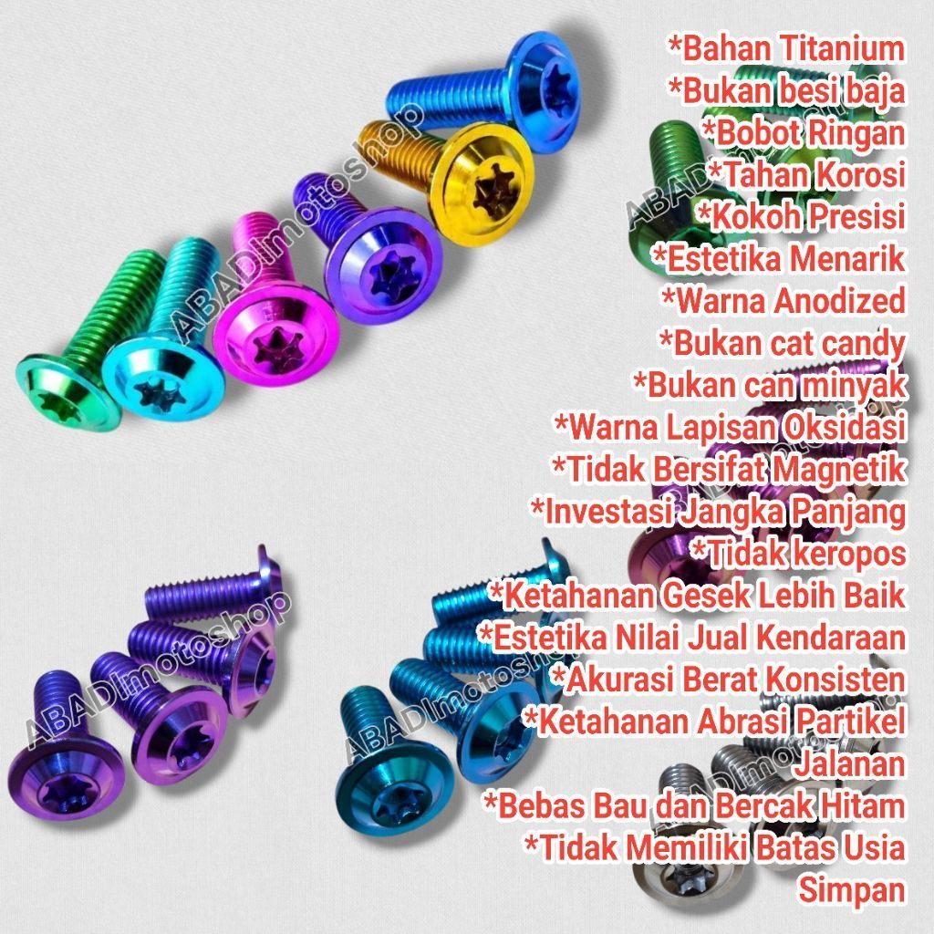 BOLT TITANIUM ต้นฉบับ M8X20 DISC BOLT TITANIUM DISC BOLT GR5 UNIVERSAL