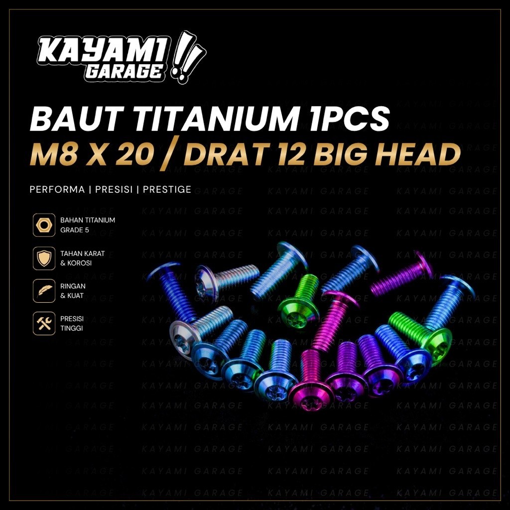 น็อตหัวโตไทเทเนียม M8 X 20