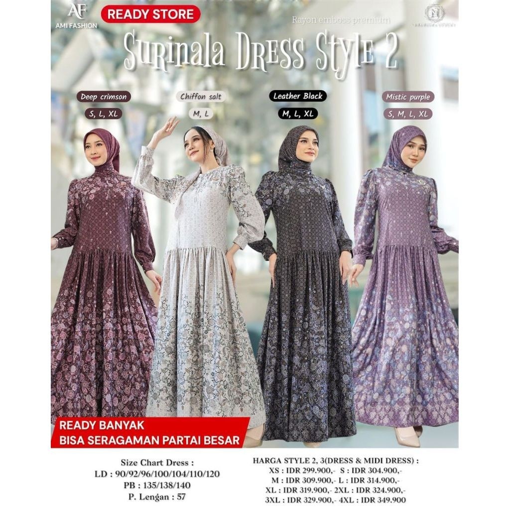 SURINALA STYLE 2 NADEHEERA LUXURY ORIGINAL|| SURINALA MIDI DRESS สไตล์ 2 || Heavenla DRESS STYLE 2