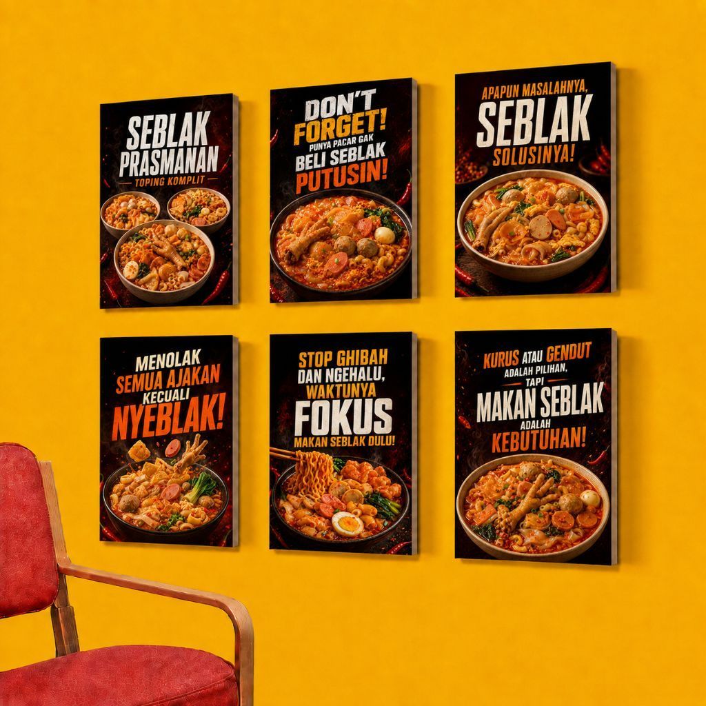 โปสเตอร์ไม้ Seblak Wall ตกแต่งความงาม Wall Decor ตกแต่ง Warung คําคมพิเศษ Seblak