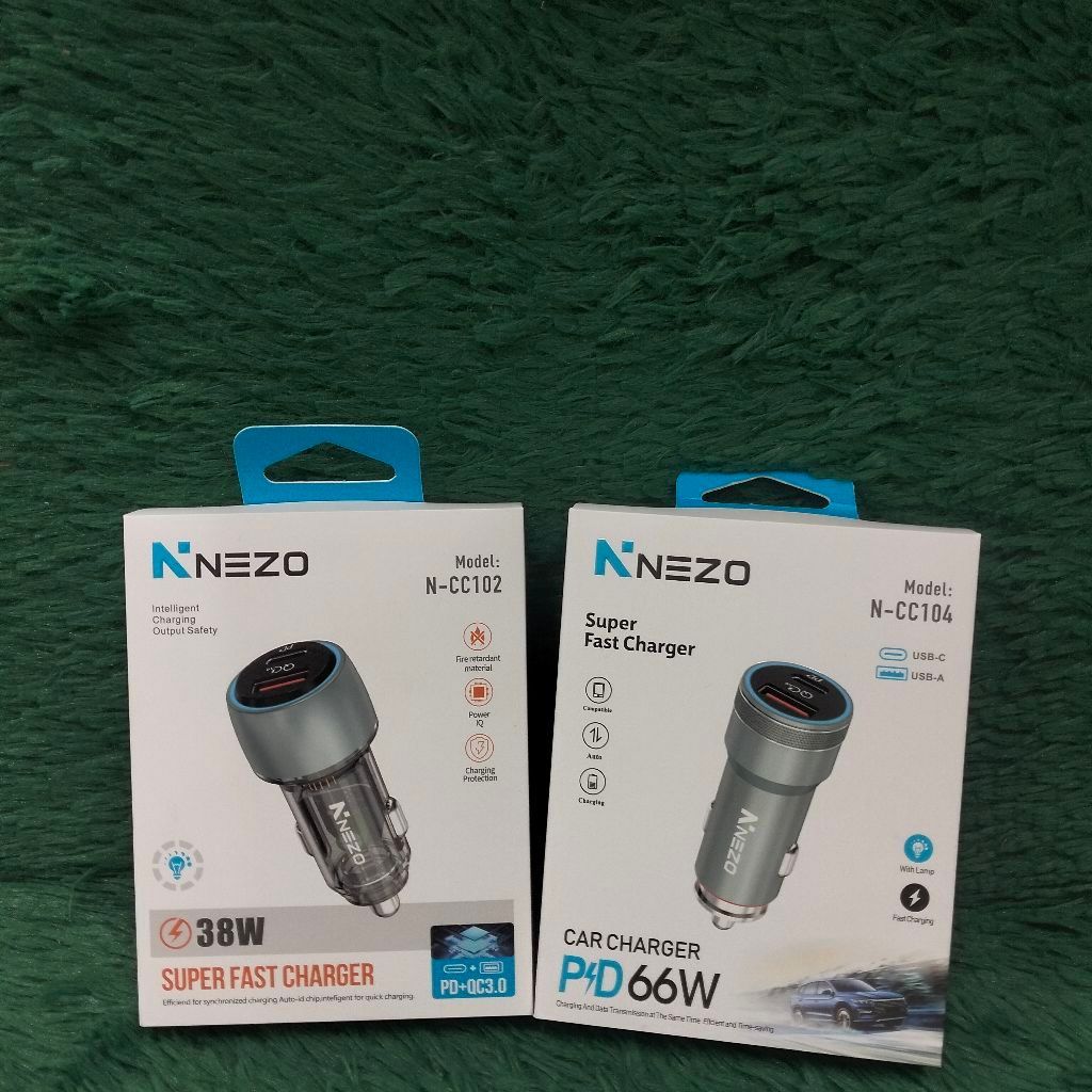 NEZO 38W & 66W Dual Port Car Charger LED Super Fast Charger