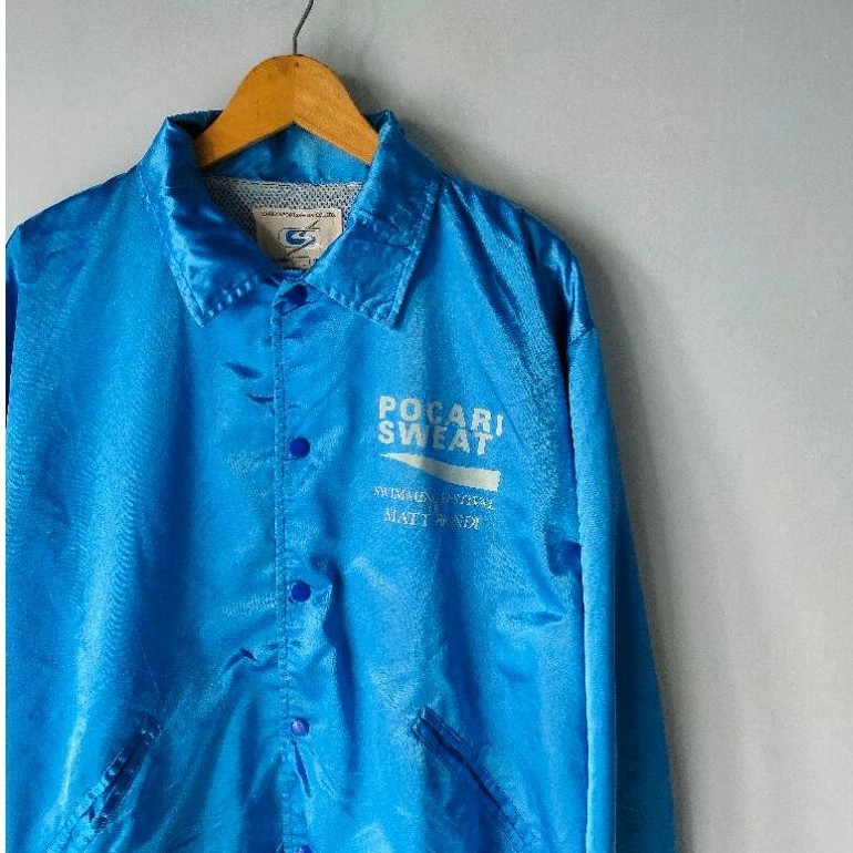 CHUO SPORTWEAR POCARI SWEAT เสื้อแจ็คเก็ตกันลมกันน้ํา ไซส์ XL Boxy Original Second