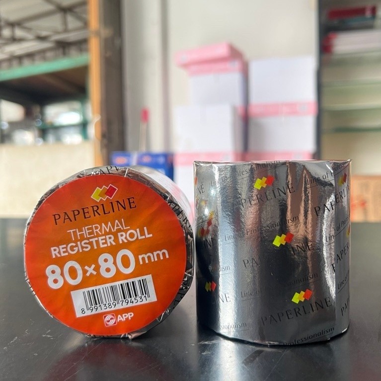 MESIN PAPERLINE กระดาษความร้อน 80X80 PAPERLINE RECEPT กระดาษ 80x80 CASH REGISTER กระดาษ RECEIDPT เคร