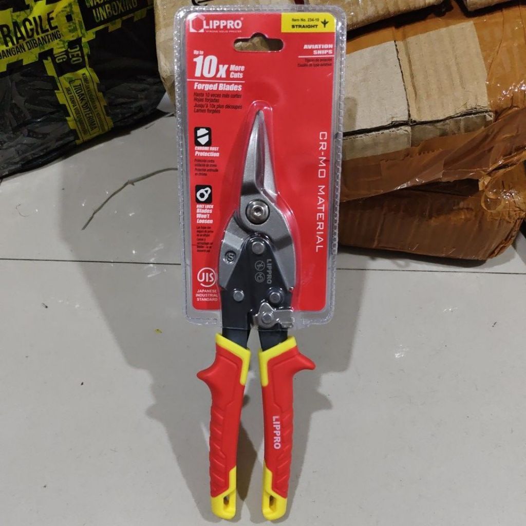 LIPPRO 234-10 ZINC SCISSORS 10 นิ้ว HOLLOW AVIATION ตัดเครื่องมือ SNIPS / LIPPRO SCISSORS SNIPS AVIA