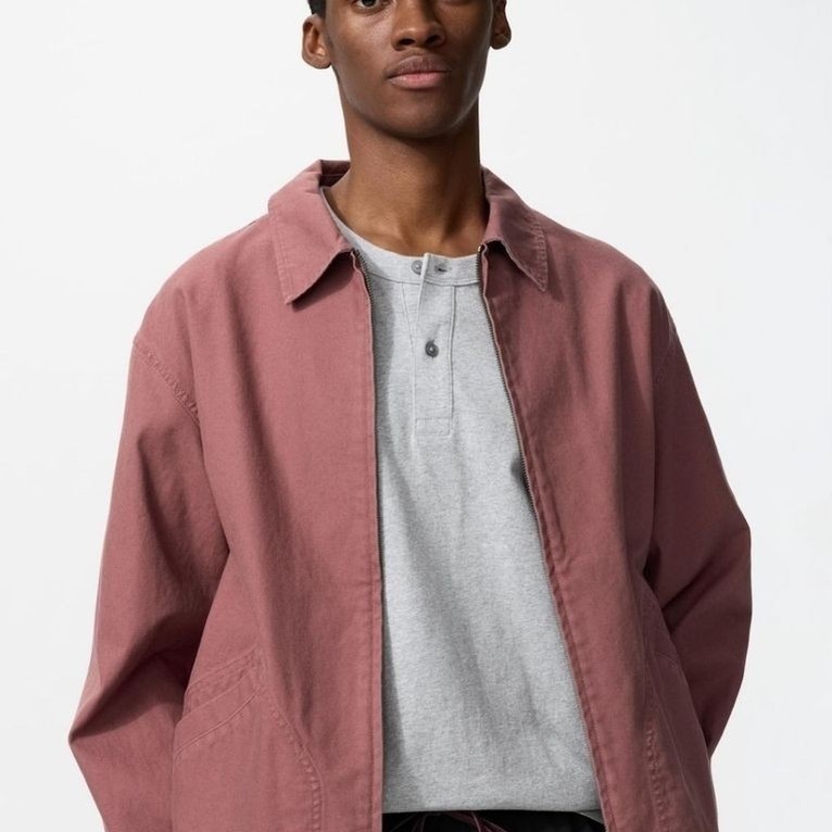 เสื้อแจ็คเก็ต Uniqlo blouson jwa สีชมพู ใหม่