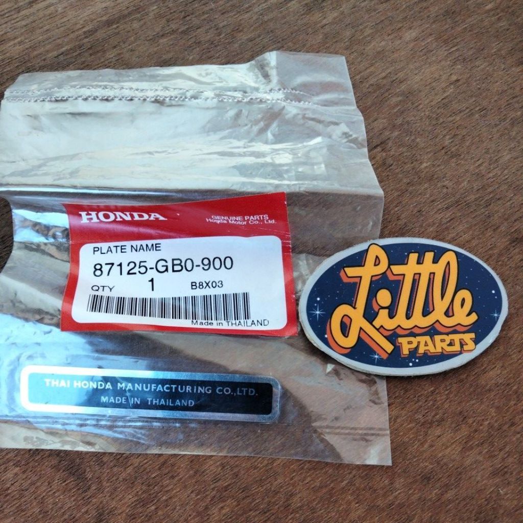 87125 GB0 900 แผ่นชื่อสติกเกอร์สวิงอาร์ม honda dream monkey cbr เก่า NSR fsx 150 original ประเทศไทย
