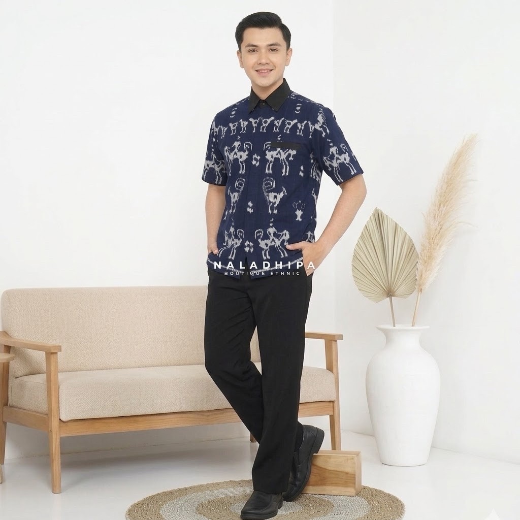 KEMEJA NALADHIPA PREMIUM BLANKET WOVEN SHIRT - เสื้อ SUMBA MOTIF WOVEN