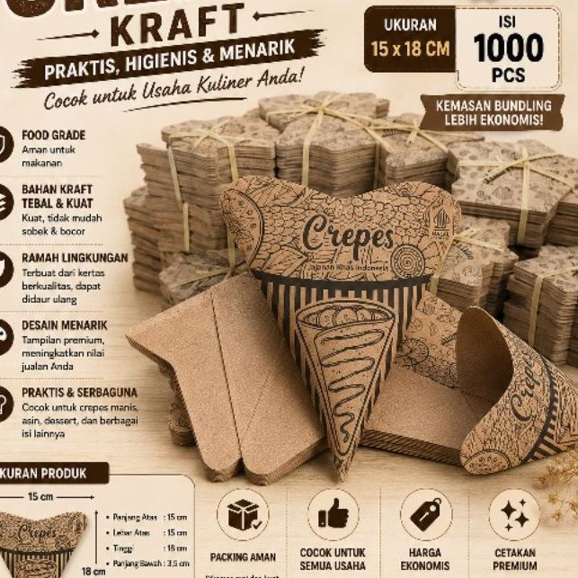 CREPES PACKAGING NATURAL CRAFT MOTIF CONTENDTS 100 PCS UK 15X18 CM///CREPES/CRAFT CREPES//// CREPES 