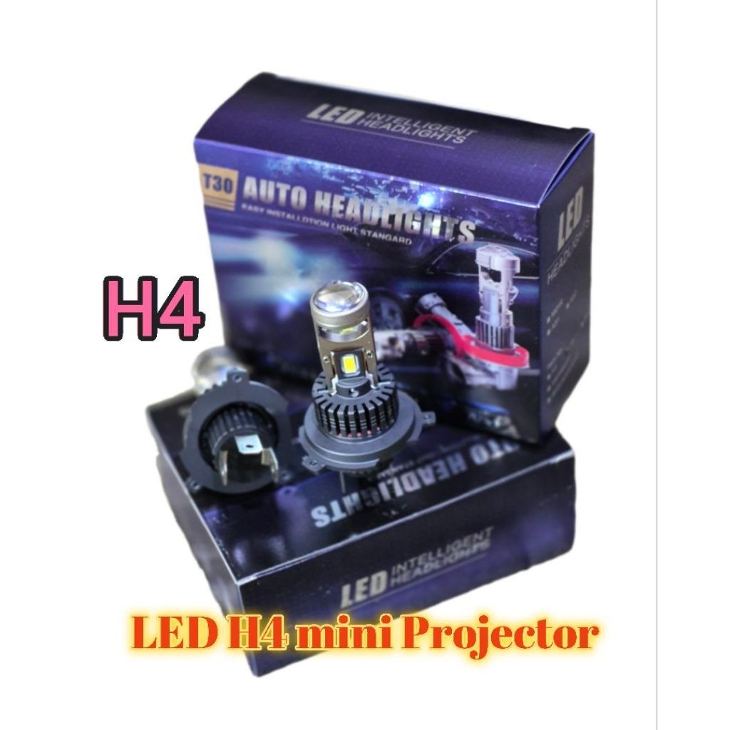 H4 มินิโปรเจคเตอร์ LED โคมไฟสําหรับรถมอเตอร์ไซด์และรถยนต์ CSP 3570 สูงต่ํา