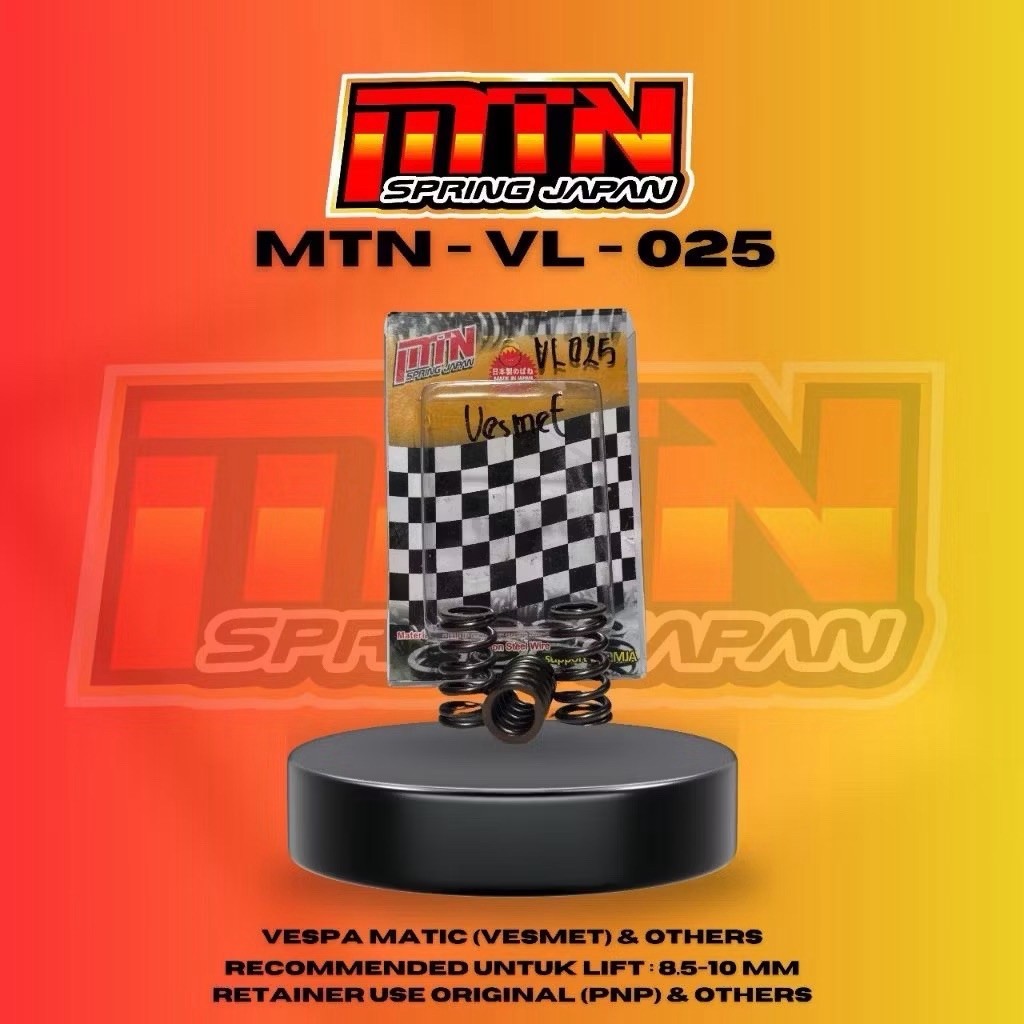 MTN วาล์ว SPRING TYPE VL-025 HEIGHT 33.3 มม. VESPA MATIC 3V 150-200CC และ OTHERS VL025 VL 025 เดิม
