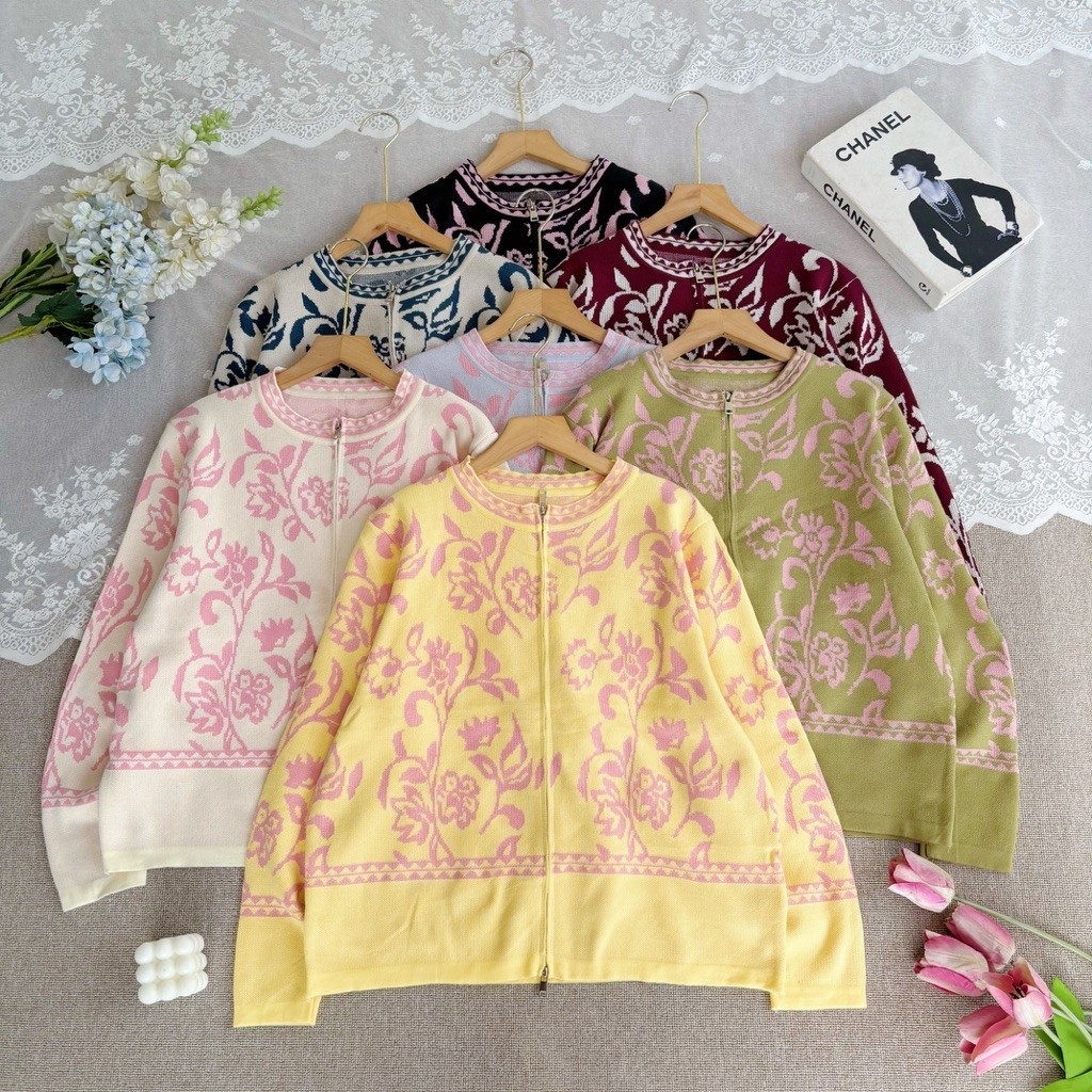 ไดอะมอร์ | การ์ดต่างๆ | พรีเมี่ยม ถัก CARDIGAN | พรีเมี่ยมดอกไม้ MOTIF CARDIGAN ผู้หญิง