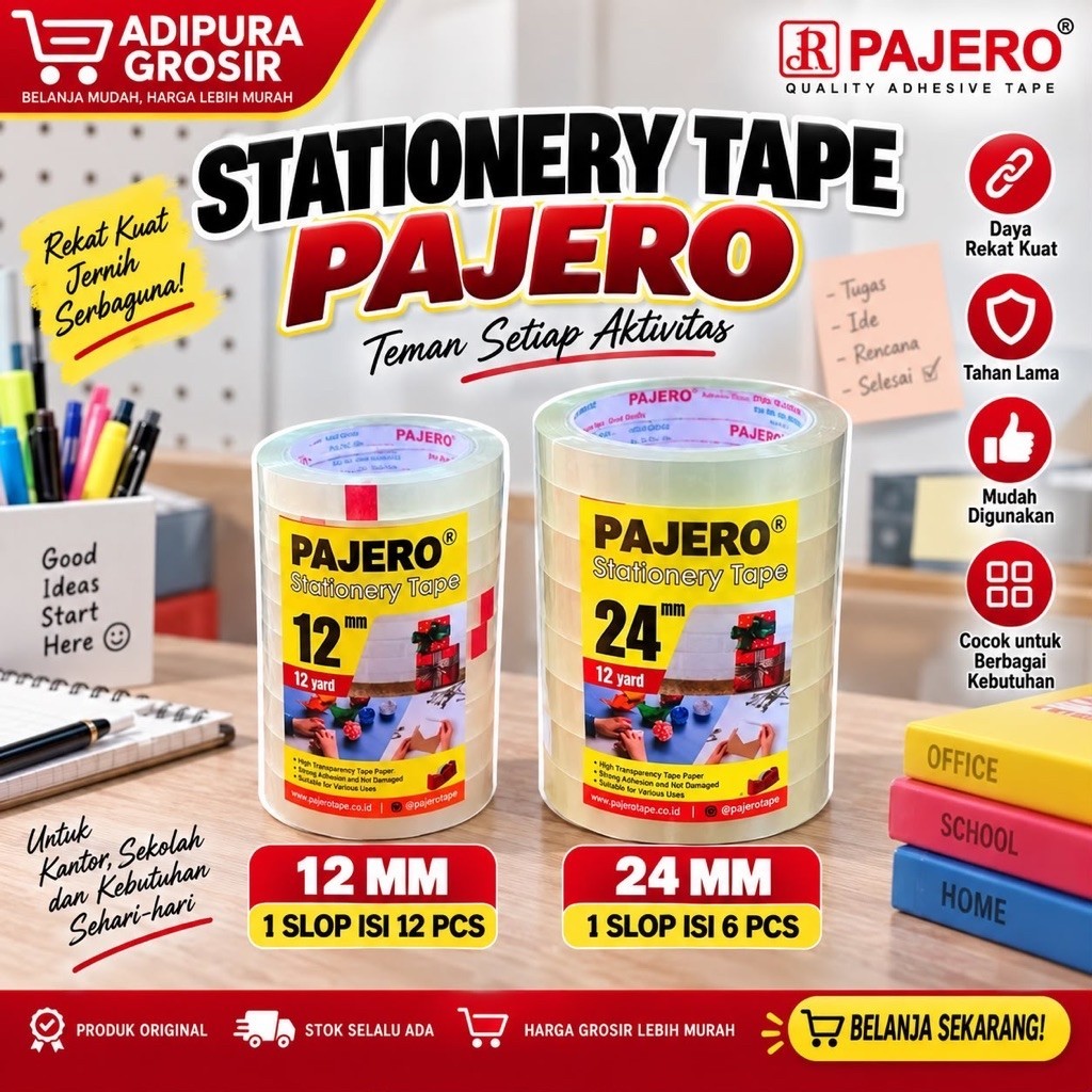 (1 SLOP) STATIONERY TAPE Slop PAJERO 12/24 MM x 72 Y