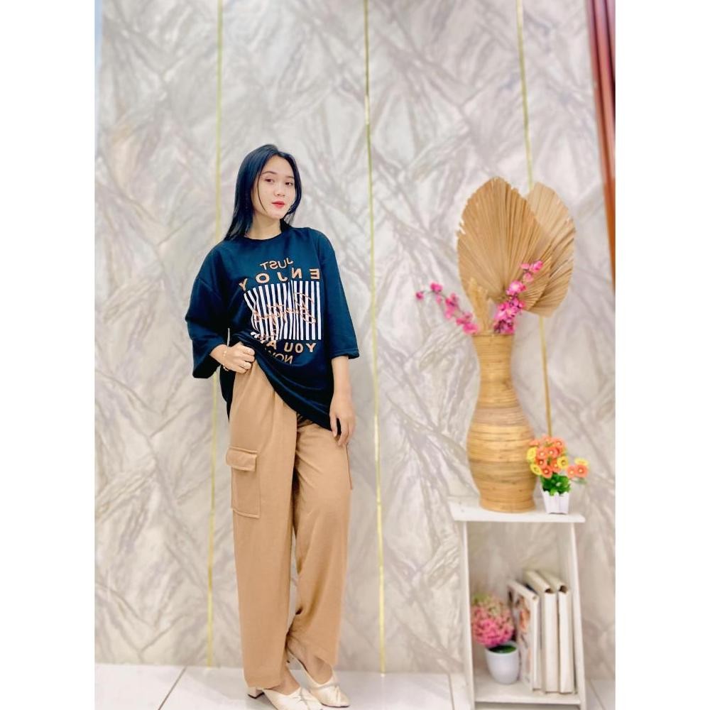 Ku09 Wilma Printing Cargo Pants Set Ld 120 // Wilma Suit // Wilma One Set // Just Enjoy Suit // Enjo