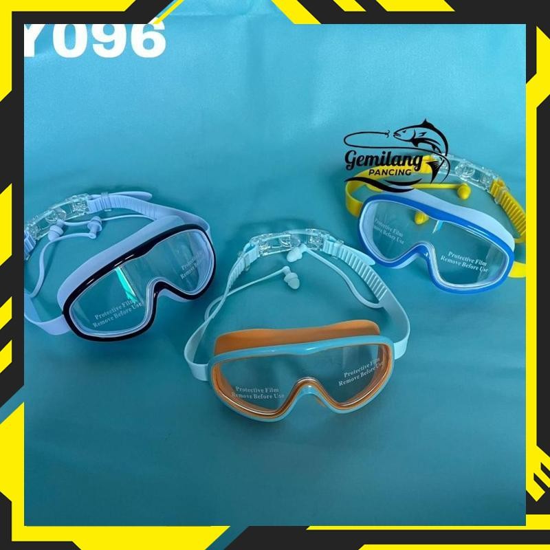 โกดังแว่นตาว่ายน้ําเด็ก Y096 แว่นตาว่ายน้ํากรอบใหญ่ FREE BOX BRL-66