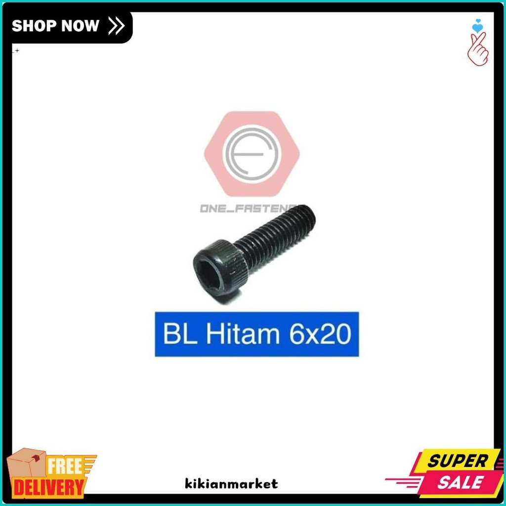 สีดํา M6X20 L Bolt ความยาว 2 ซม. L5 ด้ายกุญแจ 10 6X20 6 มม. 6Mili